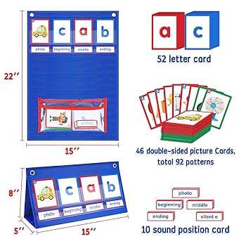 Amazon.com: AKAYOK CVC Word Building Desktop Pocket Chart